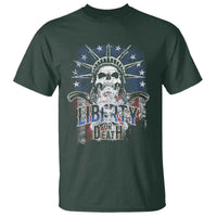 4th Of July Liberty Or Death T Shirt Statue Of Liberty Skull  American Flag - Wonder Print Shop