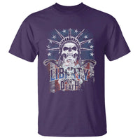 4th Of July Liberty Or Death T Shirt Statue Of Liberty Skull  American Flag - Wonder Print Shop