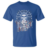 4th Of July Liberty Or Death T Shirt Statue Of Liberty Skull  American Flag - Wonder Print Shop