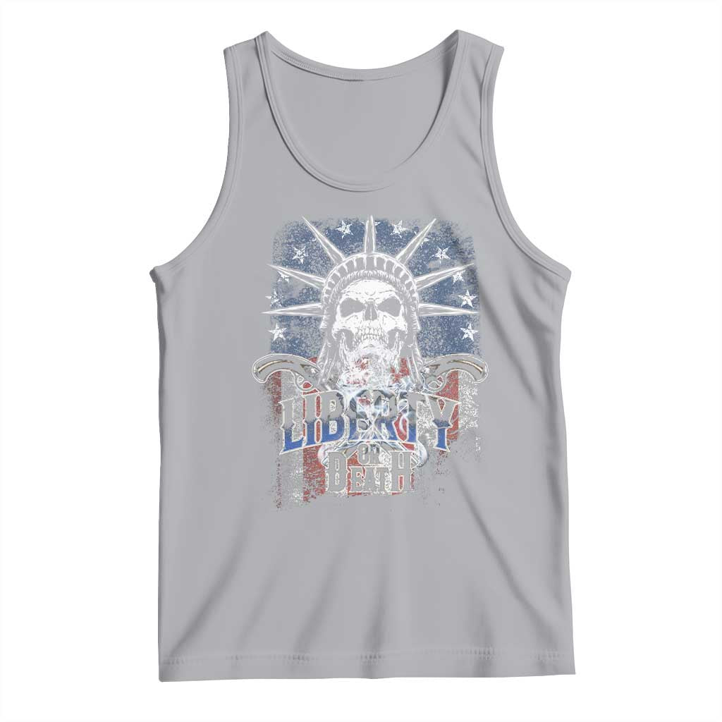 4th Of July Liberty Or Death Tank Top Statue Of Liberty Skull  American Flag - Wonder Print Shop