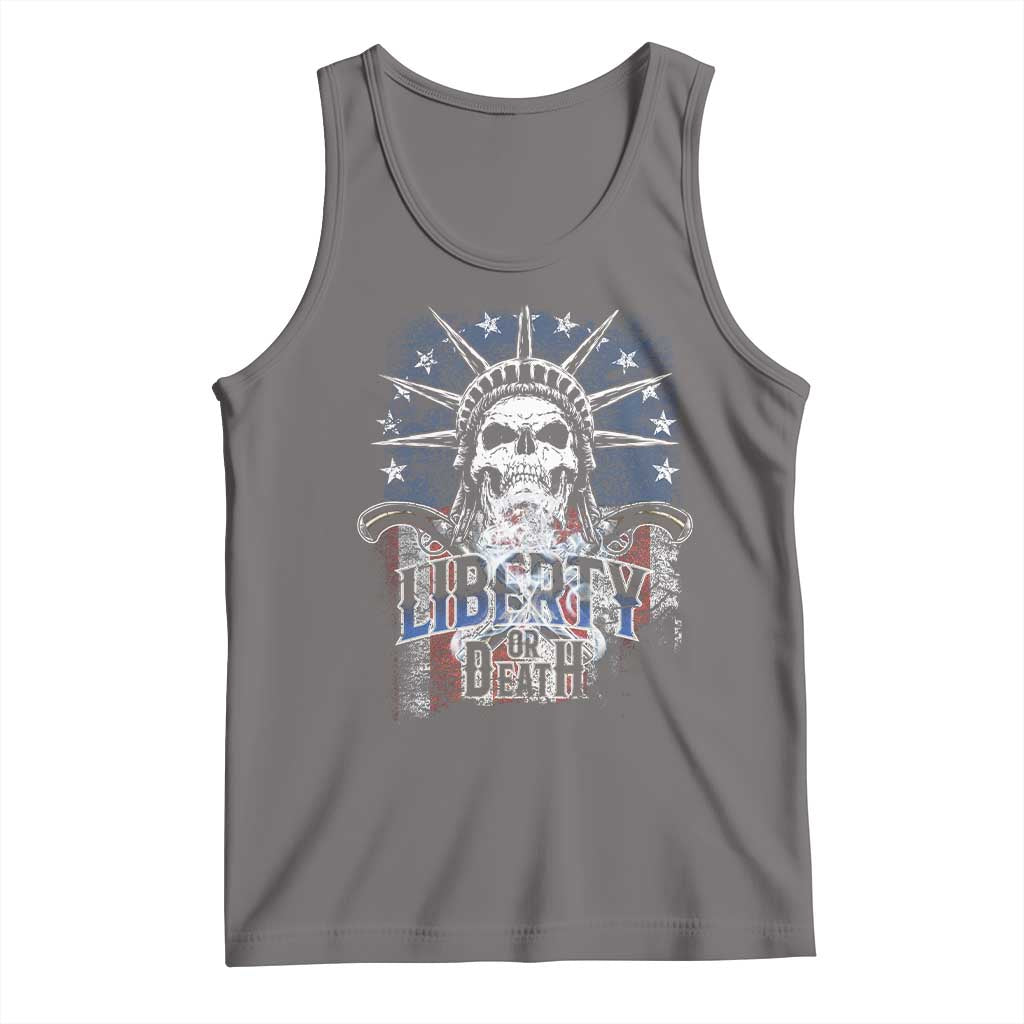 4th Of July Liberty Or Death Tank Top Statue Of Liberty Skull  American Flag - Wonder Print Shop