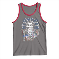 4th Of July Liberty Or Death Tank Top Statue Of Liberty Skull  American Flag - Wonder Print Shop