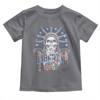 4th Of July Liberty Or Death Toddler T Shirt Statue Of Liberty Skull  American Flag - Wonder Print Shop