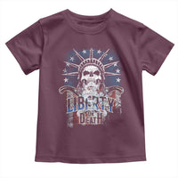 4th Of July Liberty Or Death Toddler T Shirt Statue Of Liberty Skull  American Flag - Wonder Print Shop