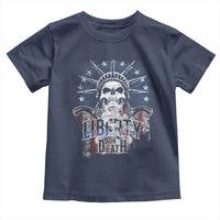 4th Of July Liberty Or Death Toddler T Shirt Statue Of Liberty Skull  American Flag - Wonder Print Shop
