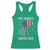Funny One Badass Bonus Dad Racerback Tank Top Step Dad Fathers Day 4th Of July American Flag Skull - Wonder Print Shop