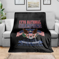 1776 National Champions 250th Anniversary USA Throw Blanket Land Of The Free Home Of The Brave