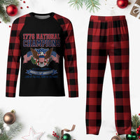 1776 National Champions 250th Anniversary USA Plaid Pajama Set Land Of The Free Home Of The Brave