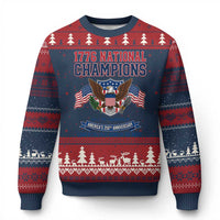 1776 National Champions 250th Anniversary USA Ugly Christmas Sweater Land Of The Free Home Of The Brave