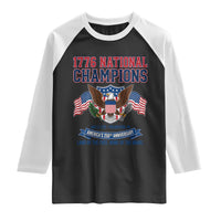 1776 National Champions 250th Anniversary USA Raglan Shirt Land Of The Free Home Of The Brave
