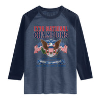 1776 National Champions 250th Anniversary USA Raglan Shirt Land Of The Free Home Of The Brave