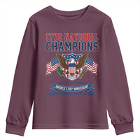 1776 National Champions 250th Anniversary USA Youth Sweatshirt Land Of The Free Home Of The Brave