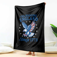 Tea Bagging England Since 1773 Throw Blanket Patriotic Eagle 4th of July