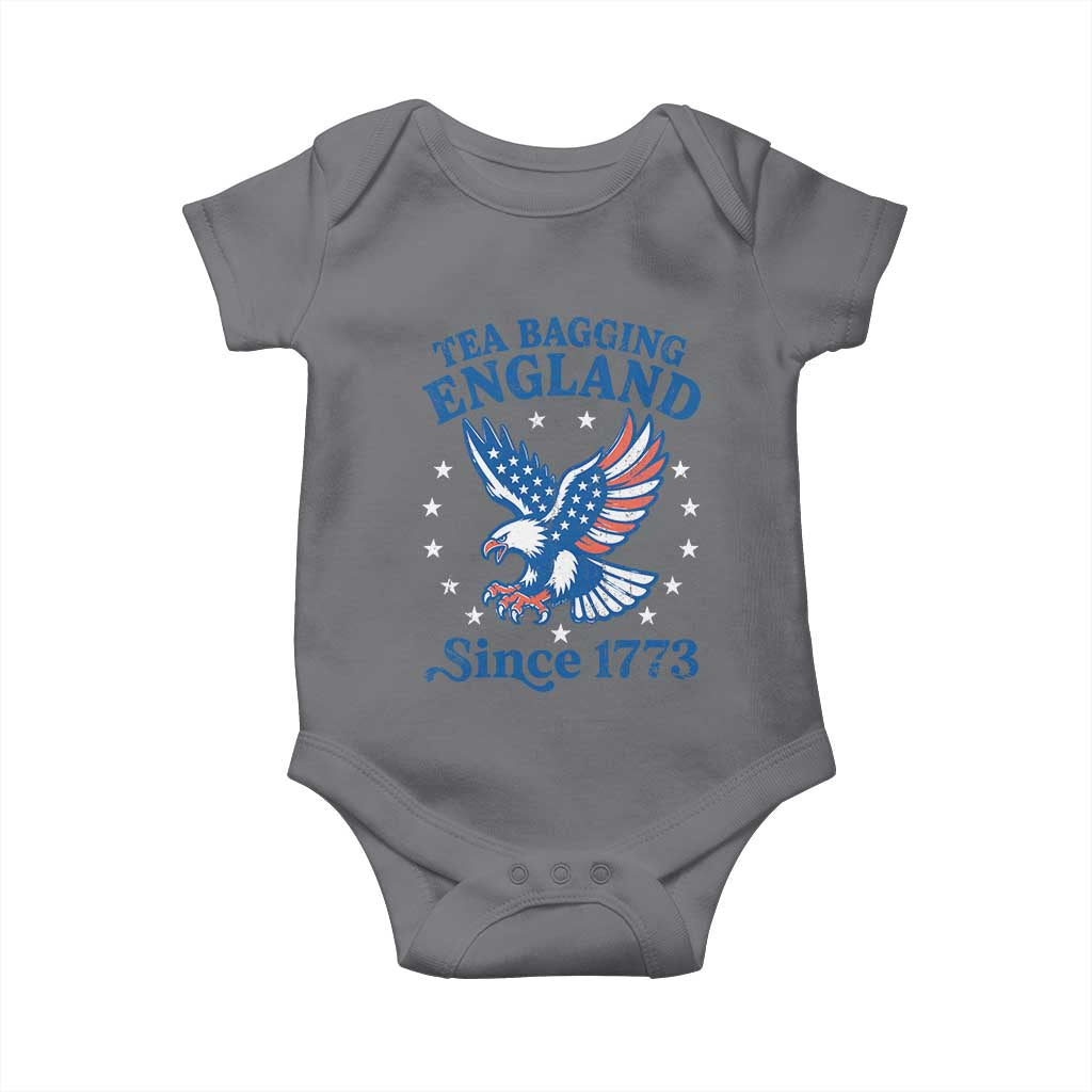 Tea Bagging England Since 1773 Baby Onesie Patriotic Eagle 4th of July