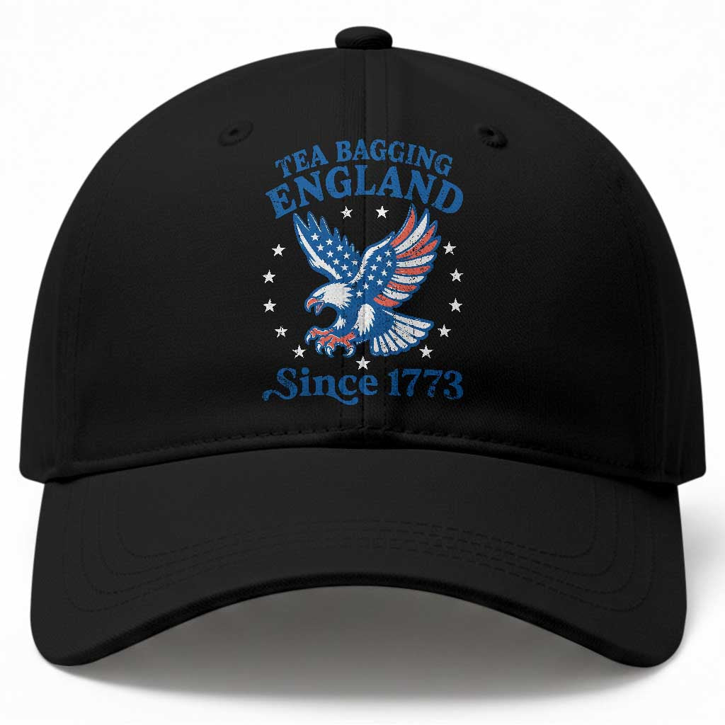Tea Bagging England Since 1773 Baseball Cap Patriotic Eagle 4th of July