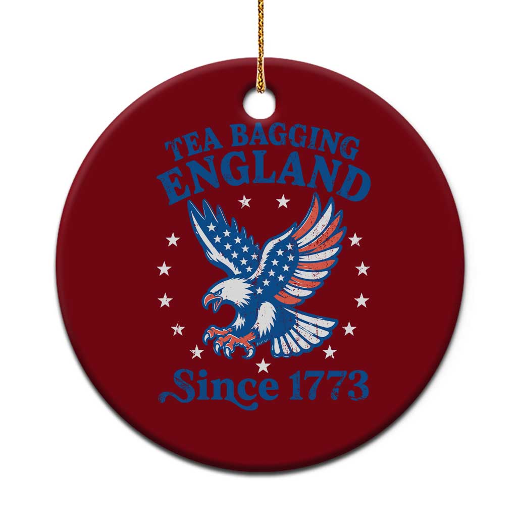 Tea Bagging England Since 1773 Ceramic Ornament Patriotic Eagle 4th of July