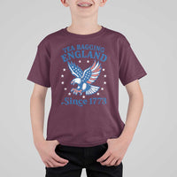 Tea Bagging England Since 1773 T Shirt For Kid Patriotic Eagle 4th of July