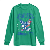 Tea Bagging England Since 1773 Long Sleeve Shirt Patriotic Eagle 4th of July