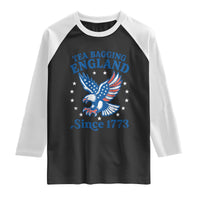 Tea Bagging England Since 1773 Raglan Shirt Patriotic Eagle 4th of July