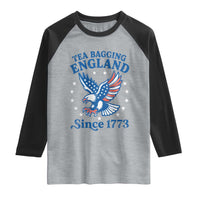 Tea Bagging England Since 1773 Raglan Shirt Patriotic Eagle 4th of July
