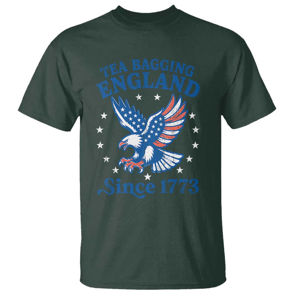 Tea Bagging England Since 1773 T Shirt Patriotic Eagle 4th of July