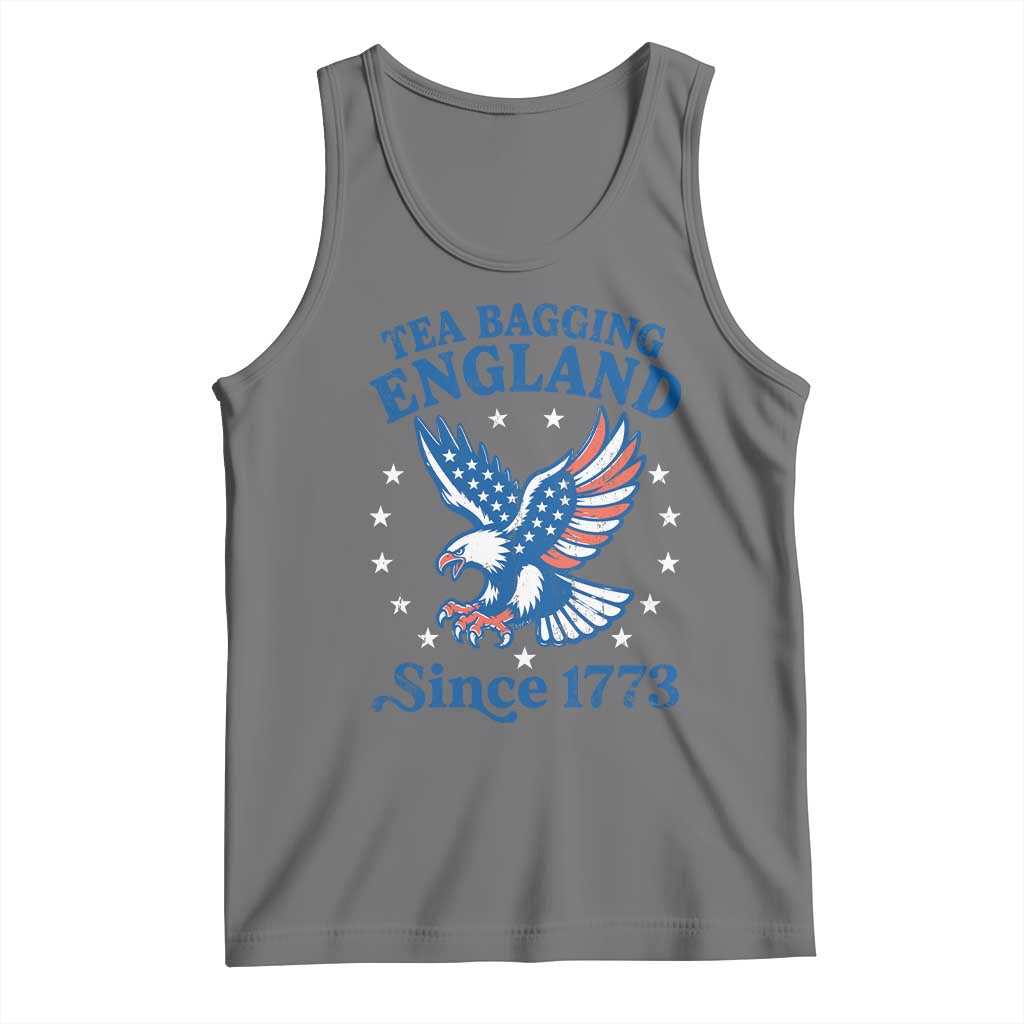 Tea Bagging England Since 1773 Tank Top Patriotic Eagle 4th of July