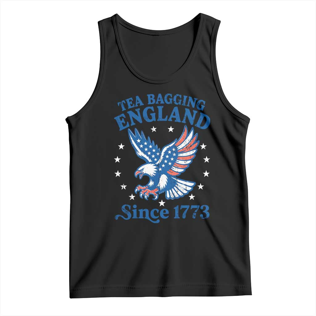 Tea Bagging England Since 1773 Tank Top Patriotic Eagle 4th of July