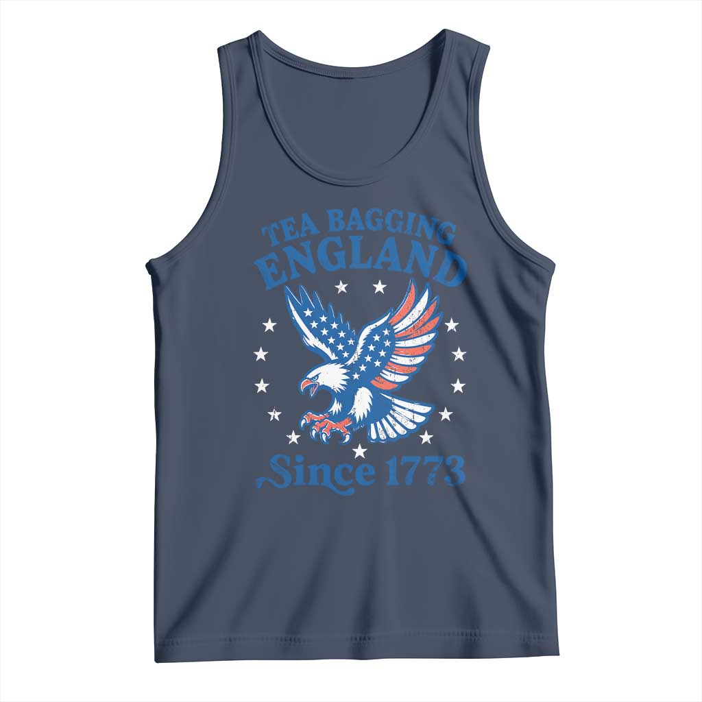 Tea Bagging England Since 1773 Tank Top Patriotic Eagle 4th of July