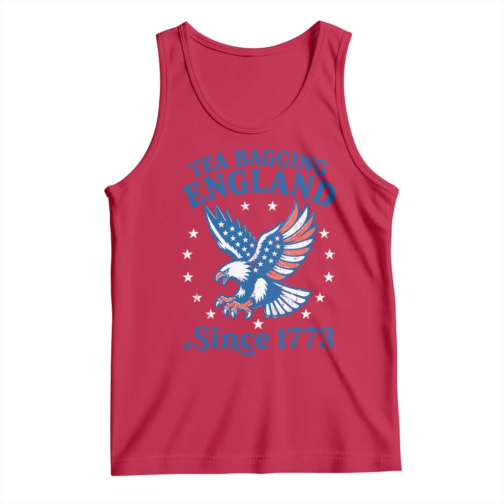 Tea Bagging England Since 1773 Tank Top Patriotic Eagle 4th of July