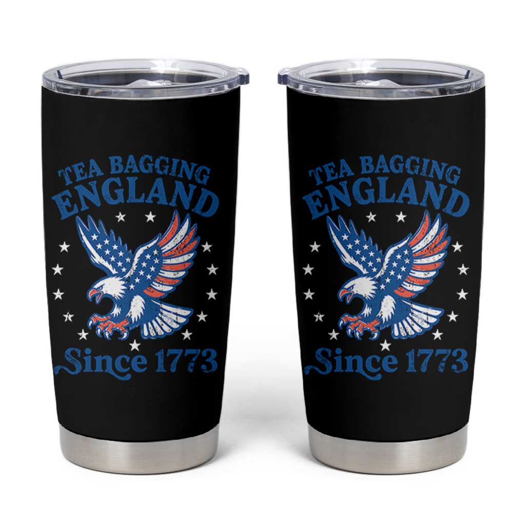 Tea Bagging England Since 1773 Tumbler Cup Patriotic Eagle 4th of July