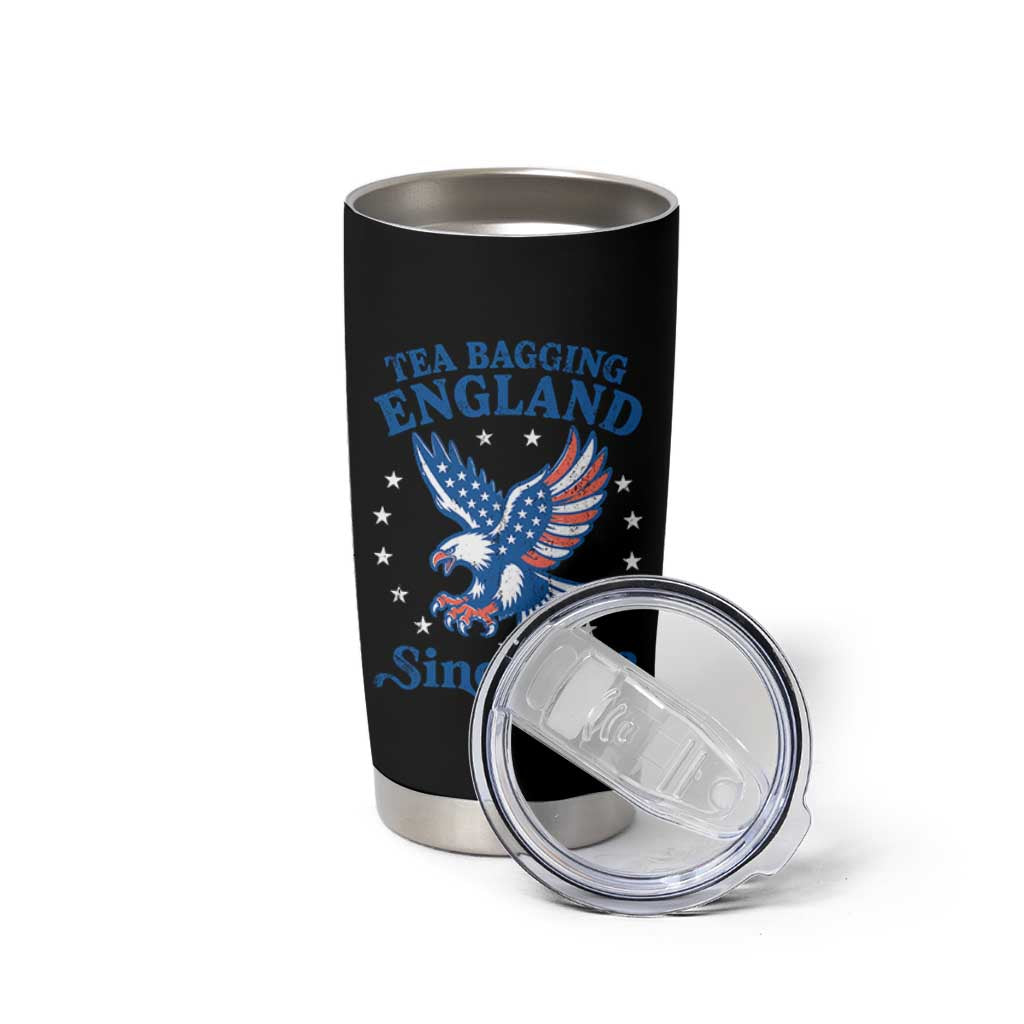 Tea Bagging England Since 1773 Tumbler Cup Patriotic Eagle 4th of July