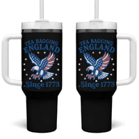 Tea Bagging England Since 1773 Tumbler With Handle Patriotic Eagle 4th of July