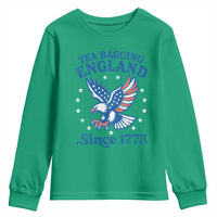 Tea Bagging England Since 1773 Youth Sweatshirt Patriotic Eagle 4th of July