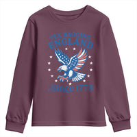 Tea Bagging England Since 1773 Youth Sweatshirt Patriotic Eagle 4th of July
