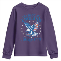 Tea Bagging England Since 1773 Youth Sweatshirt Patriotic Eagle 4th of July