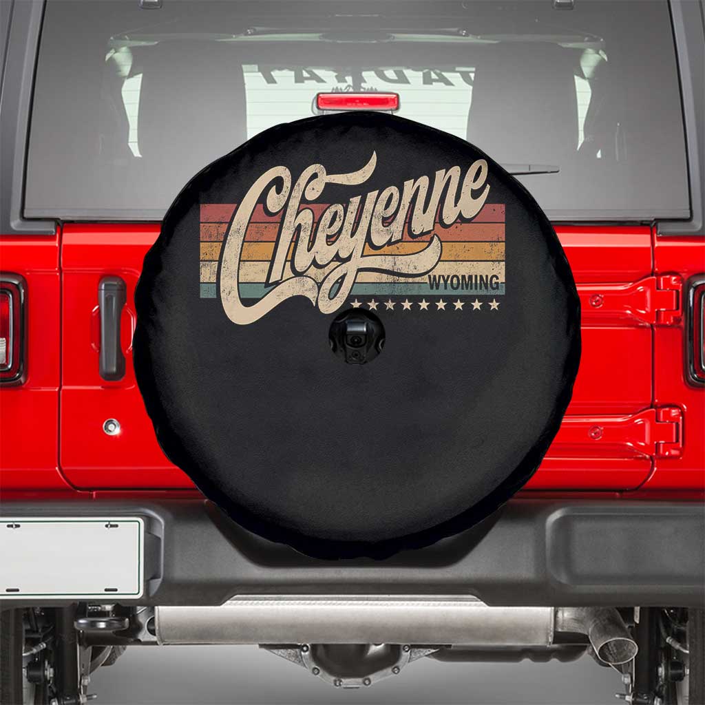 Cheyenne Wyoming Pride Retro Vintage WY State Spare Tire Cover