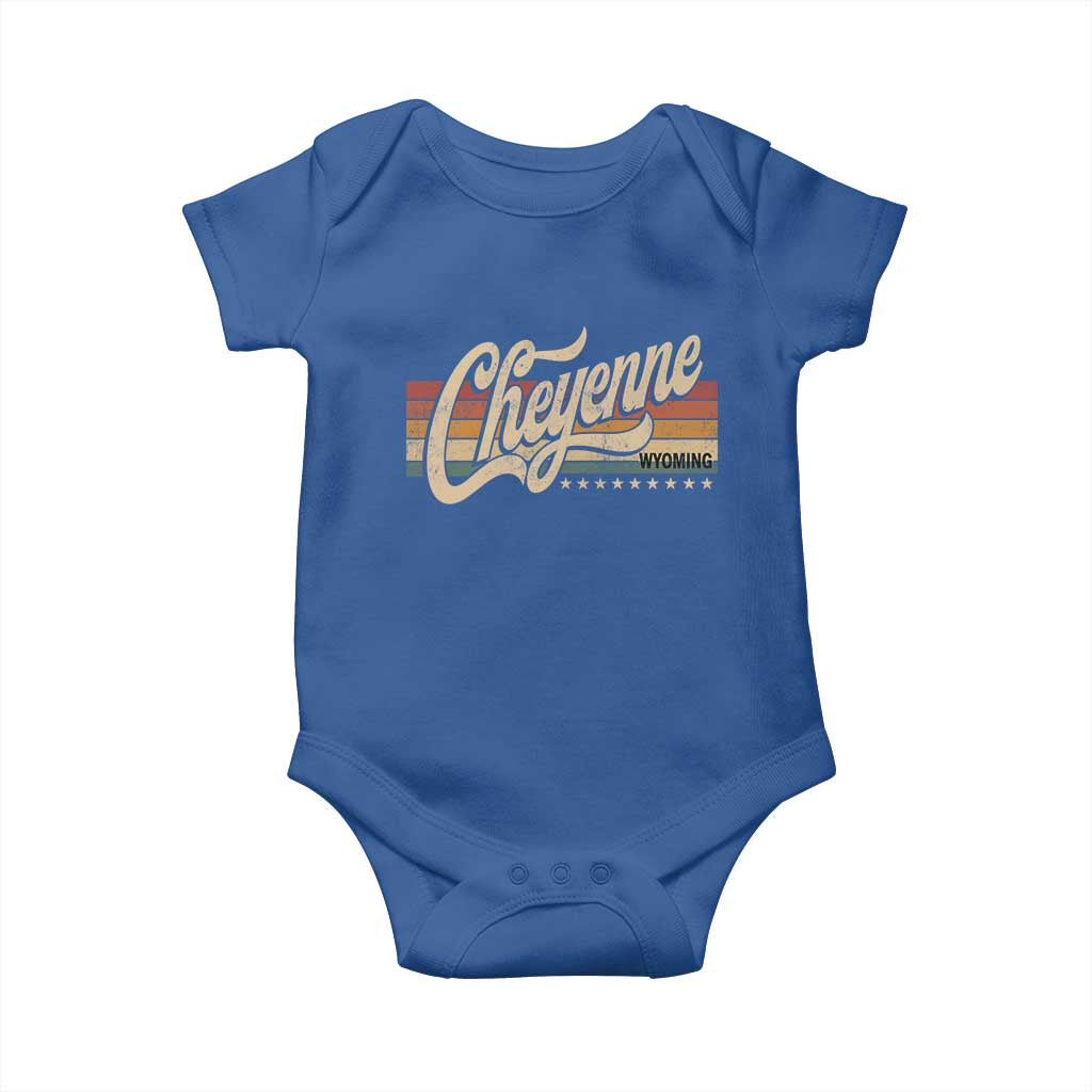 Cheyenne Wyoming Pride Retro Vintage WY State Baby Onesie