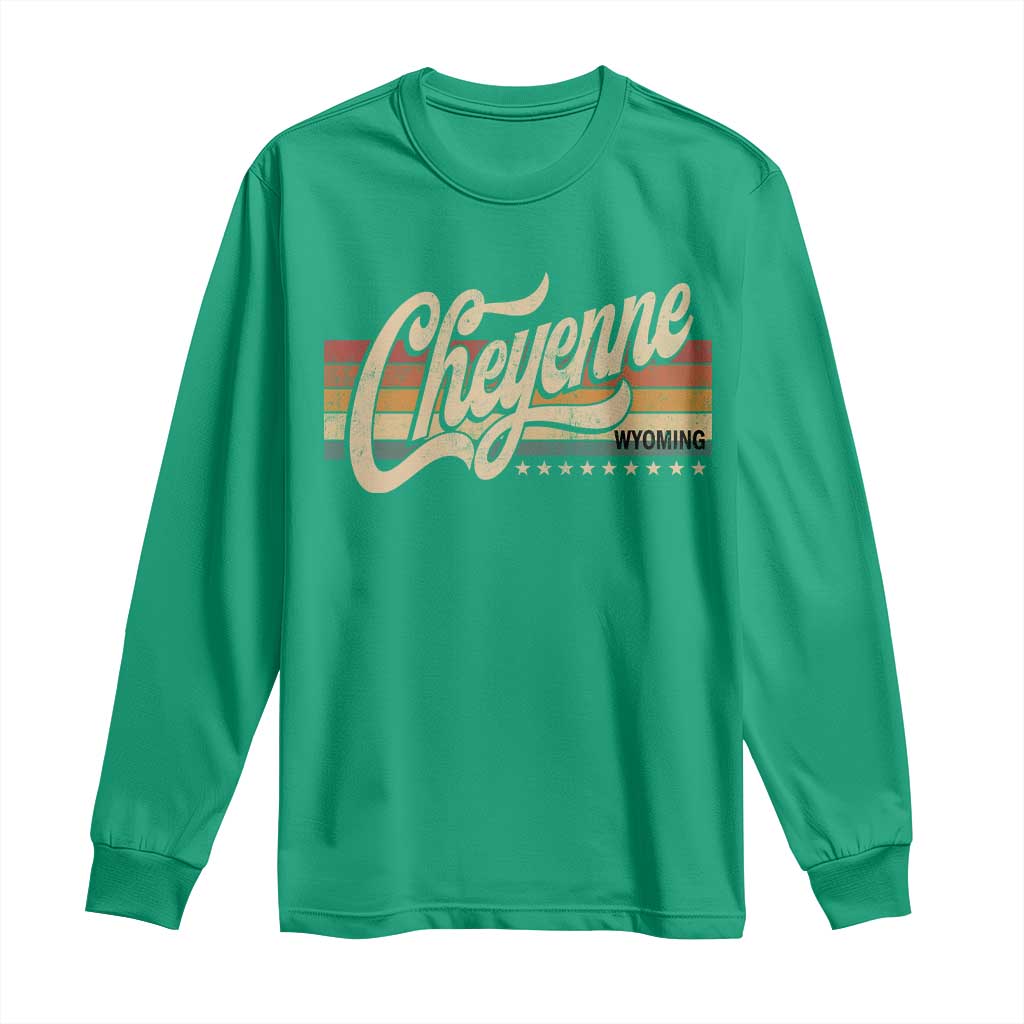 Cheyenne Wyoming Pride Retro Vintage WY State Long Sleeve Shirt
