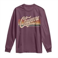 Cheyenne Wyoming Pride Retro Vintage WY State Long Sleeve Shirt
