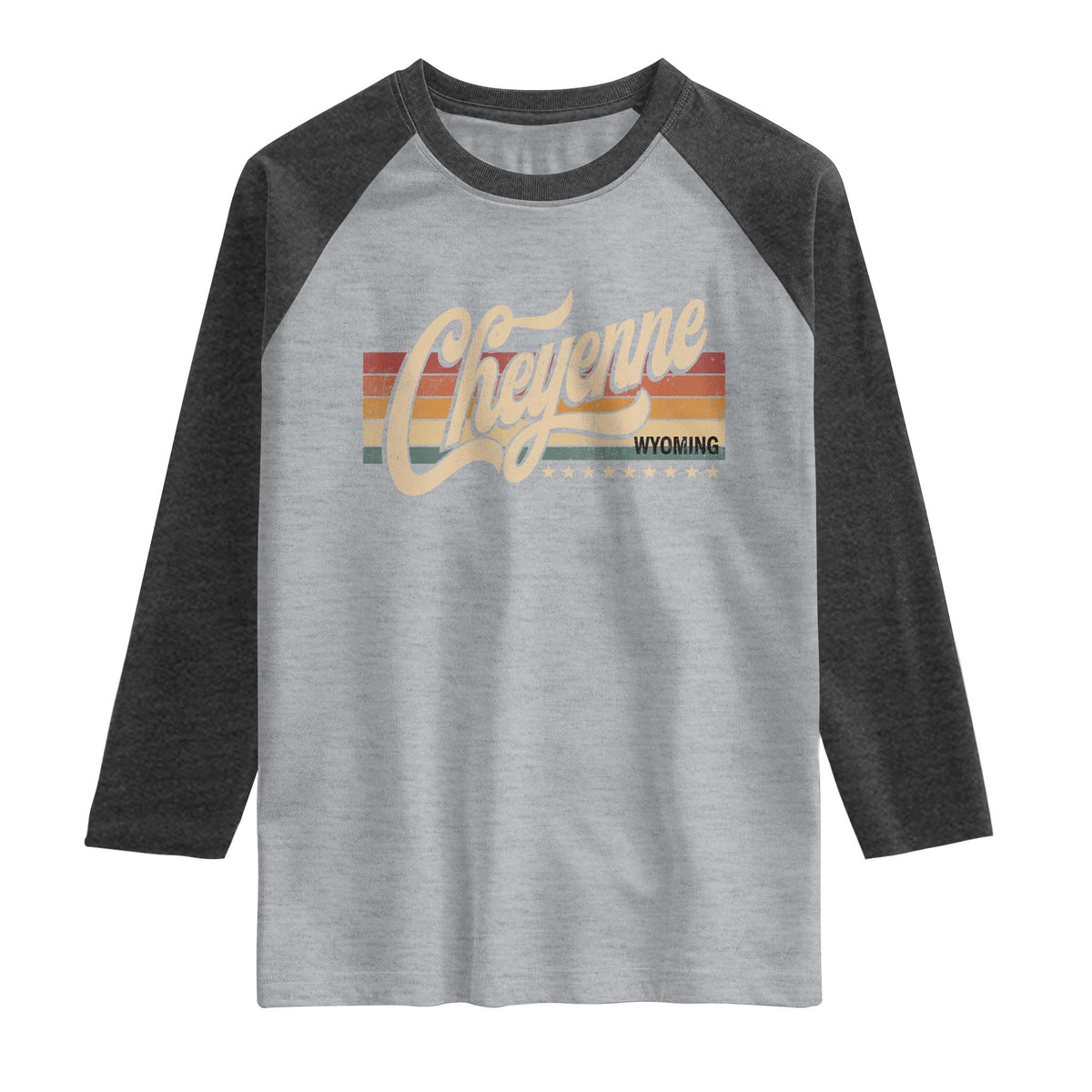 Cheyenne Wyoming Pride Retro Vintage WY State Raglan Shirt