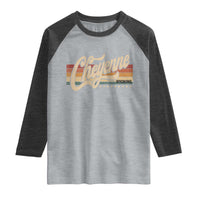 Cheyenne Wyoming Pride Retro Vintage WY State Raglan Shirt