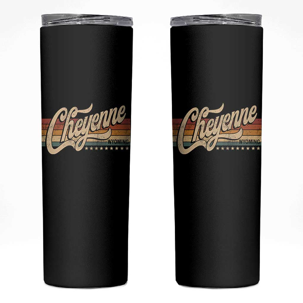Cheyenne Wyoming Pride Retro Vintage WY State Skinny Tumbler