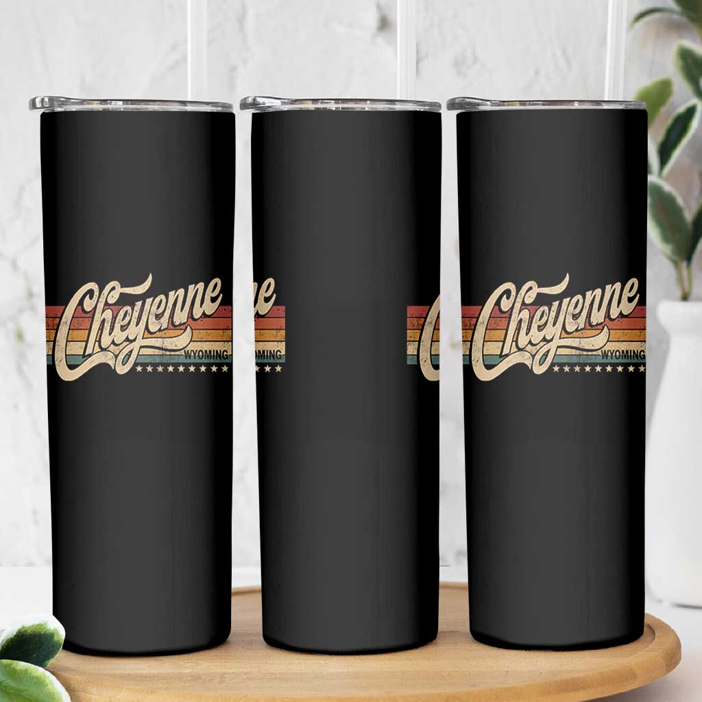 Cheyenne Wyoming Pride Retro Vintage WY State Skinny Tumbler