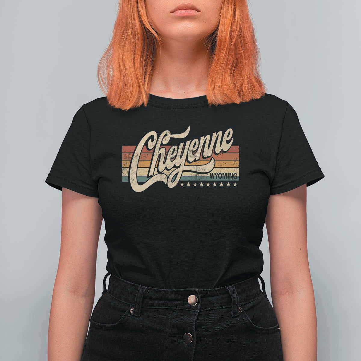 Cheyenne Wyoming Pride Retro Vintage WY State T Shirt For Women