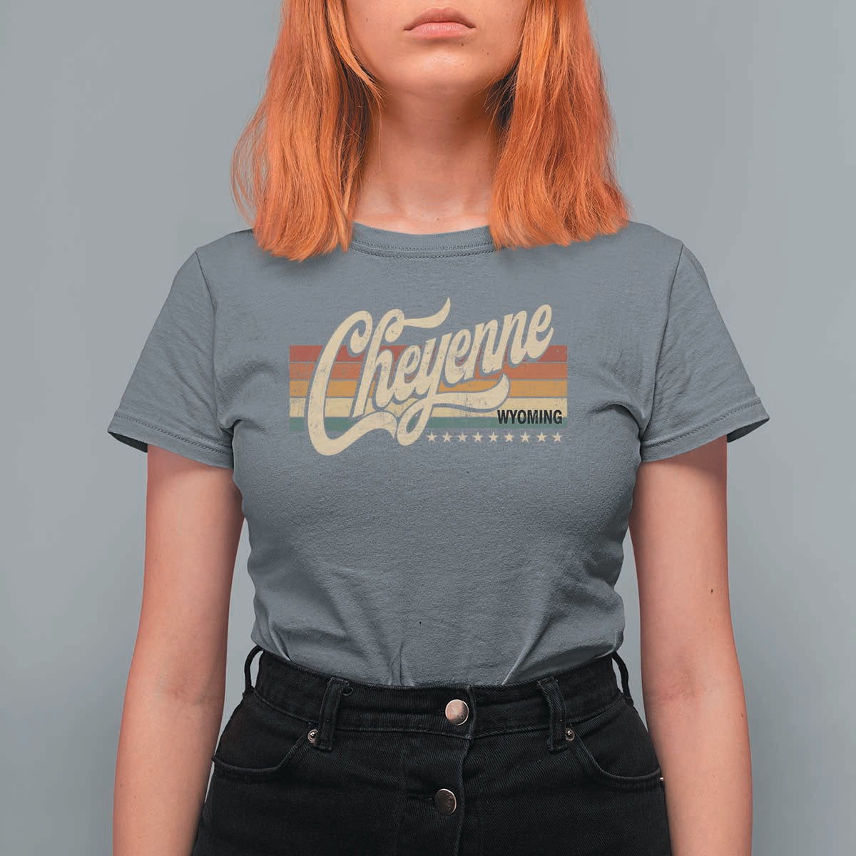 Cheyenne Wyoming Pride Retro Vintage WY State T Shirt For Women