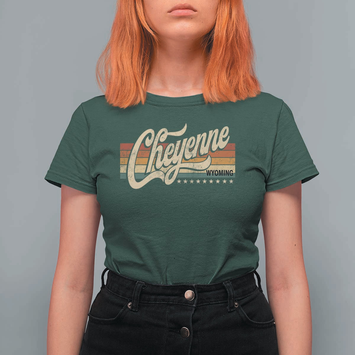 Cheyenne Wyoming Pride Retro Vintage WY State T Shirt For Women