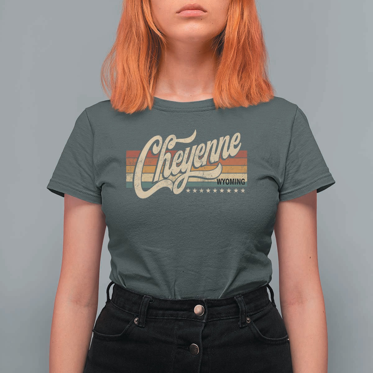 Cheyenne Wyoming Pride Retro Vintage WY State T Shirt For Women