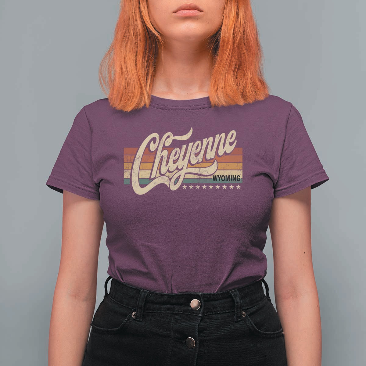 Cheyenne Wyoming Pride Retro Vintage WY State T Shirt For Women