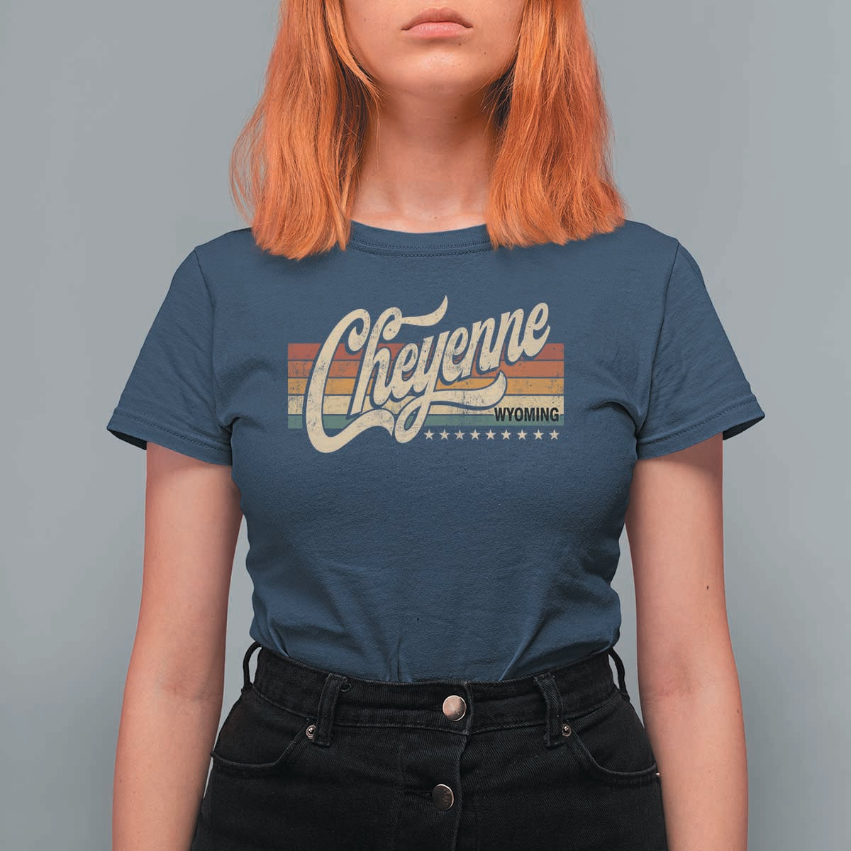 Cheyenne Wyoming Pride Retro Vintage WY State T Shirt For Women