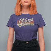 Cheyenne Wyoming Pride Retro Vintage WY State T Shirt For Women